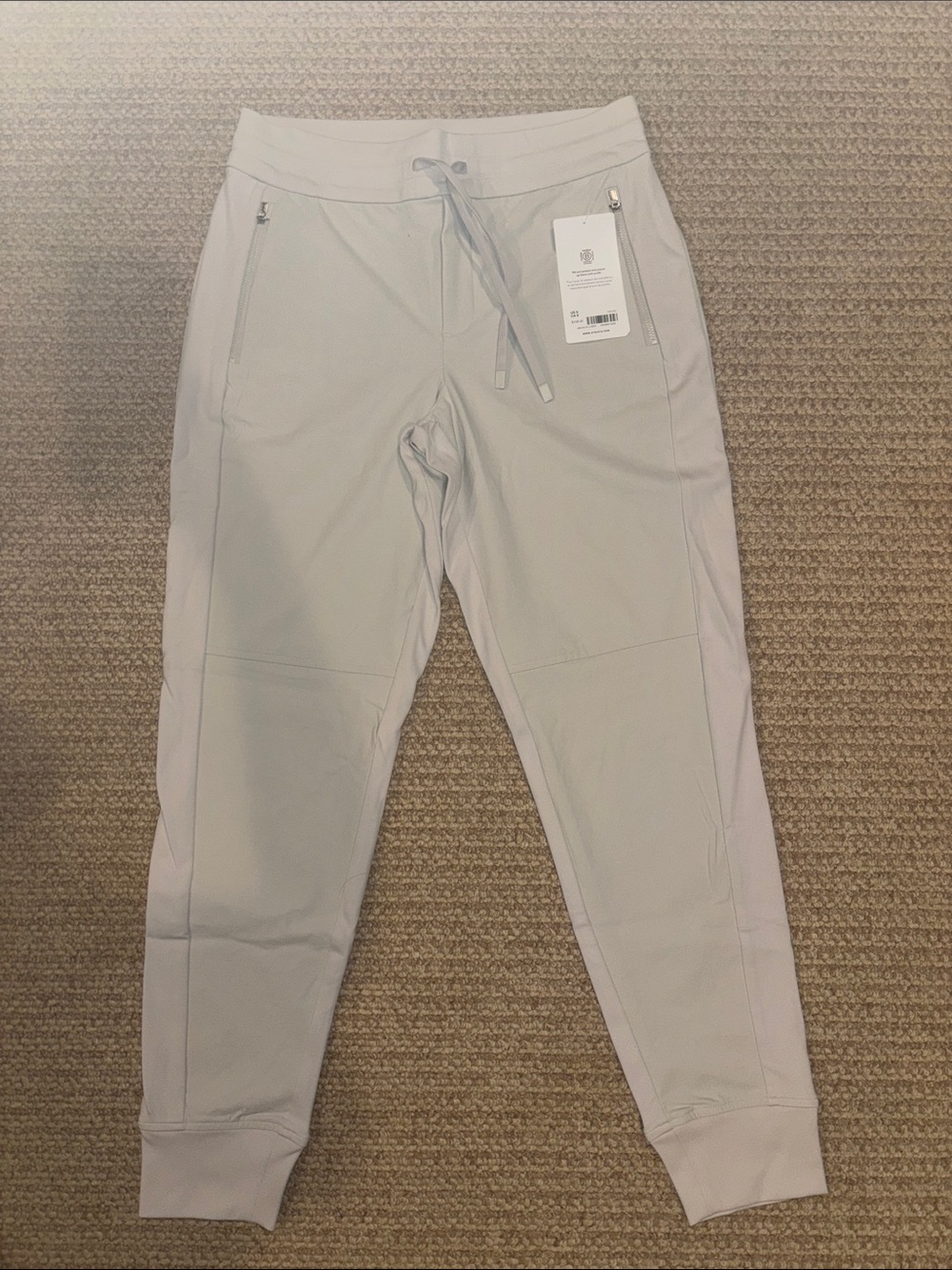 Athleta Light Gray Women's Jogger Track Pants with Zip Pockets